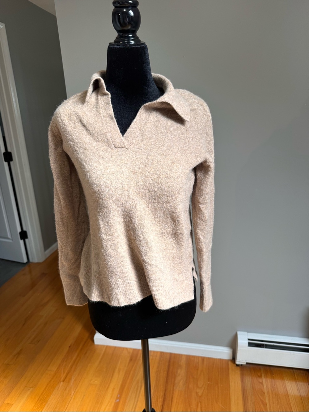 J. Crew Beige V-Neck Collar Sweater